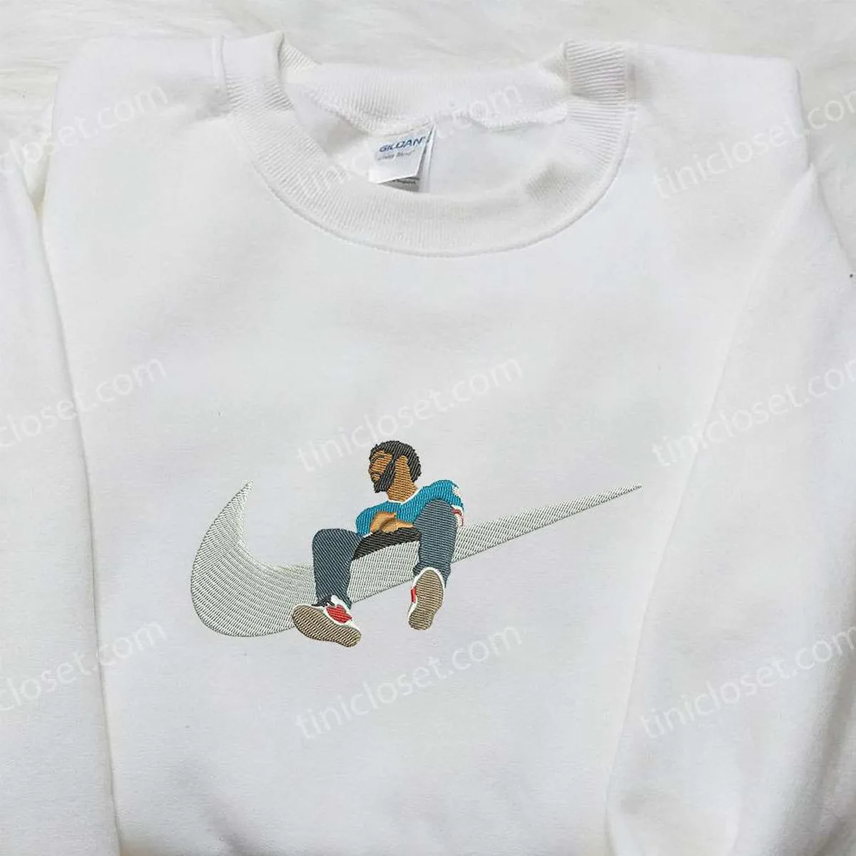 nike x j cole embroidered shirt celebrity embroidered shirt nike logo embroidered shirt dzjno