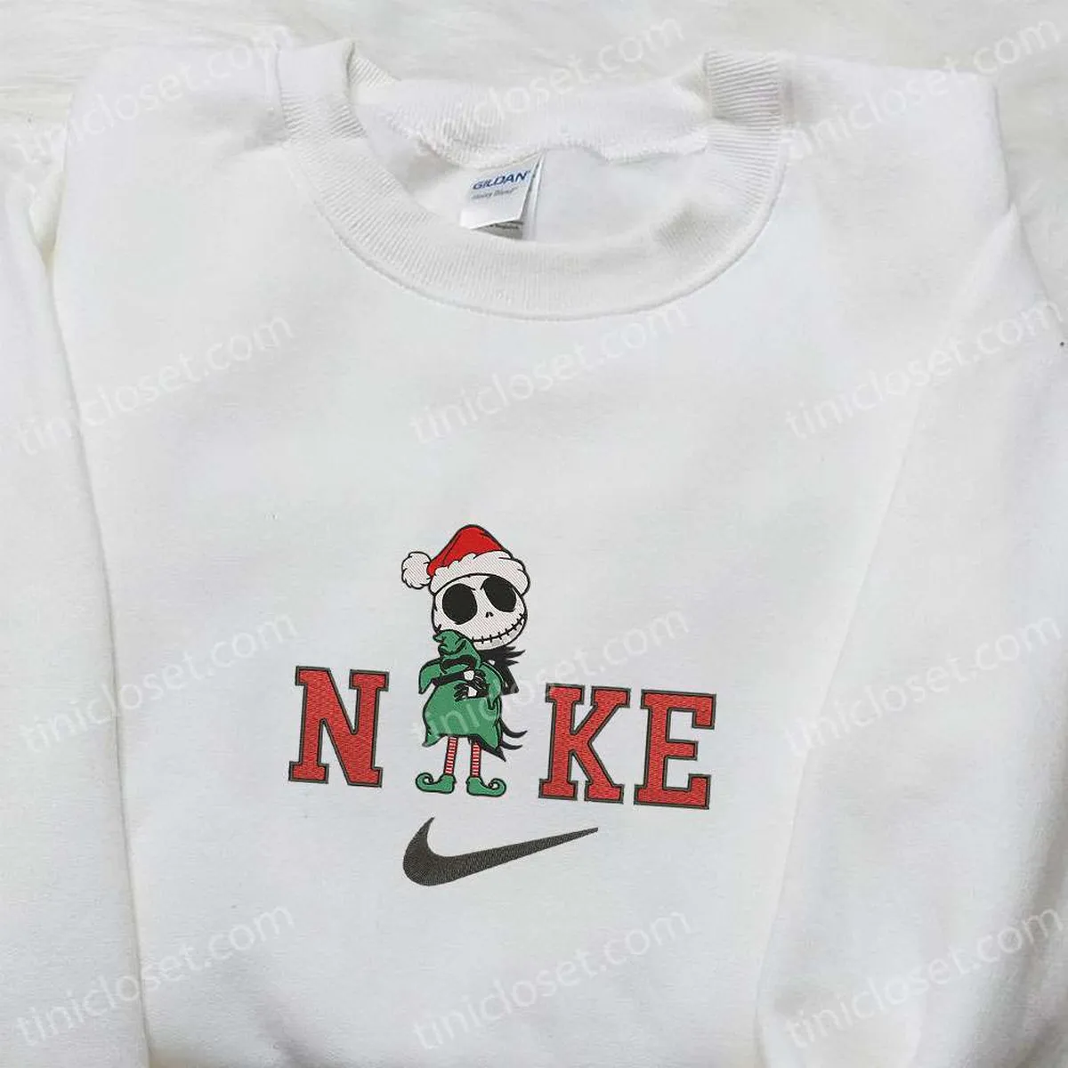 nike x jack and oogie boogie xmas embroidered sweatshirt horror movie halloween embroidered shirt best christmas gift ideas 1jbw8
