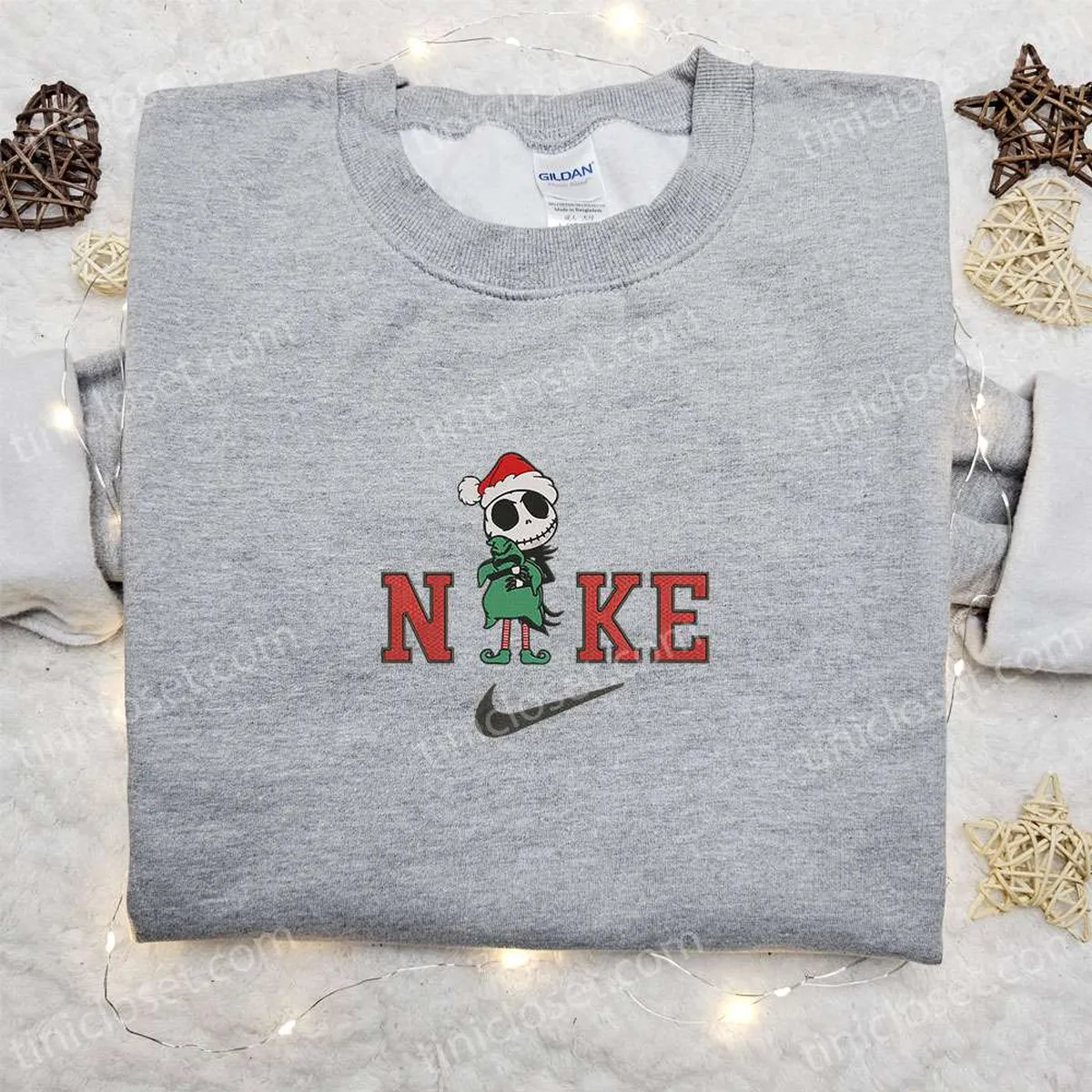 nike x jack and oogie boogie xmas embroidered sweatshirt horror movie halloween embroidered shirt best christmas gift ideas revzf