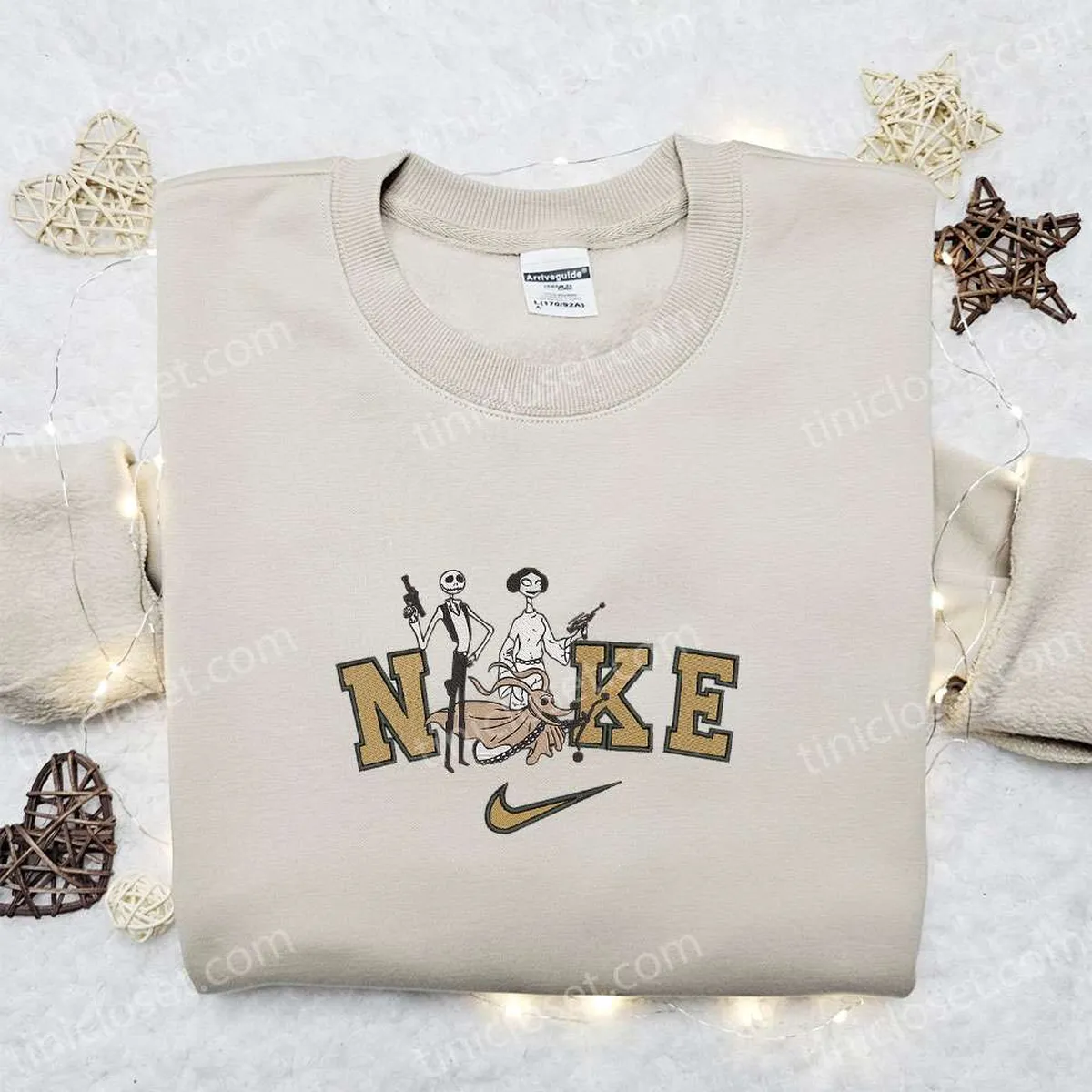 nike x jack and sally star wars halloween embroidered sweatshirt horror movie halloween embroidered shirt best halloween gift ideas