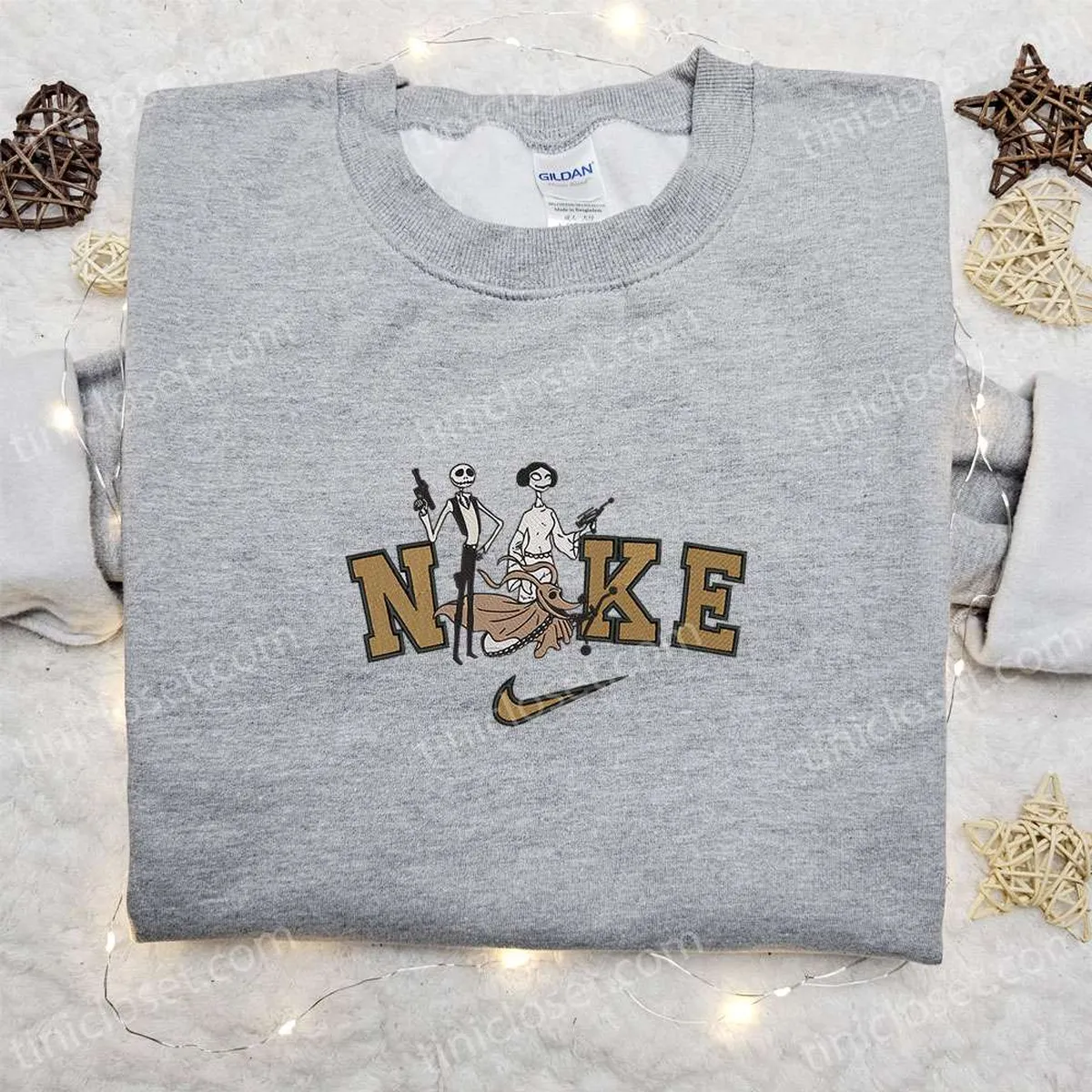 nike x jack and sally star wars halloween embroidered sweatshirt horror movie halloween embroidered shirt best halloween gift ideas rswu4