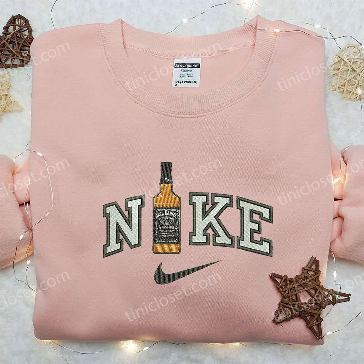 nike x jack daniel wine bottle embroidered shirt favor drinking embroidered shirt nike inspired embroidered shirt