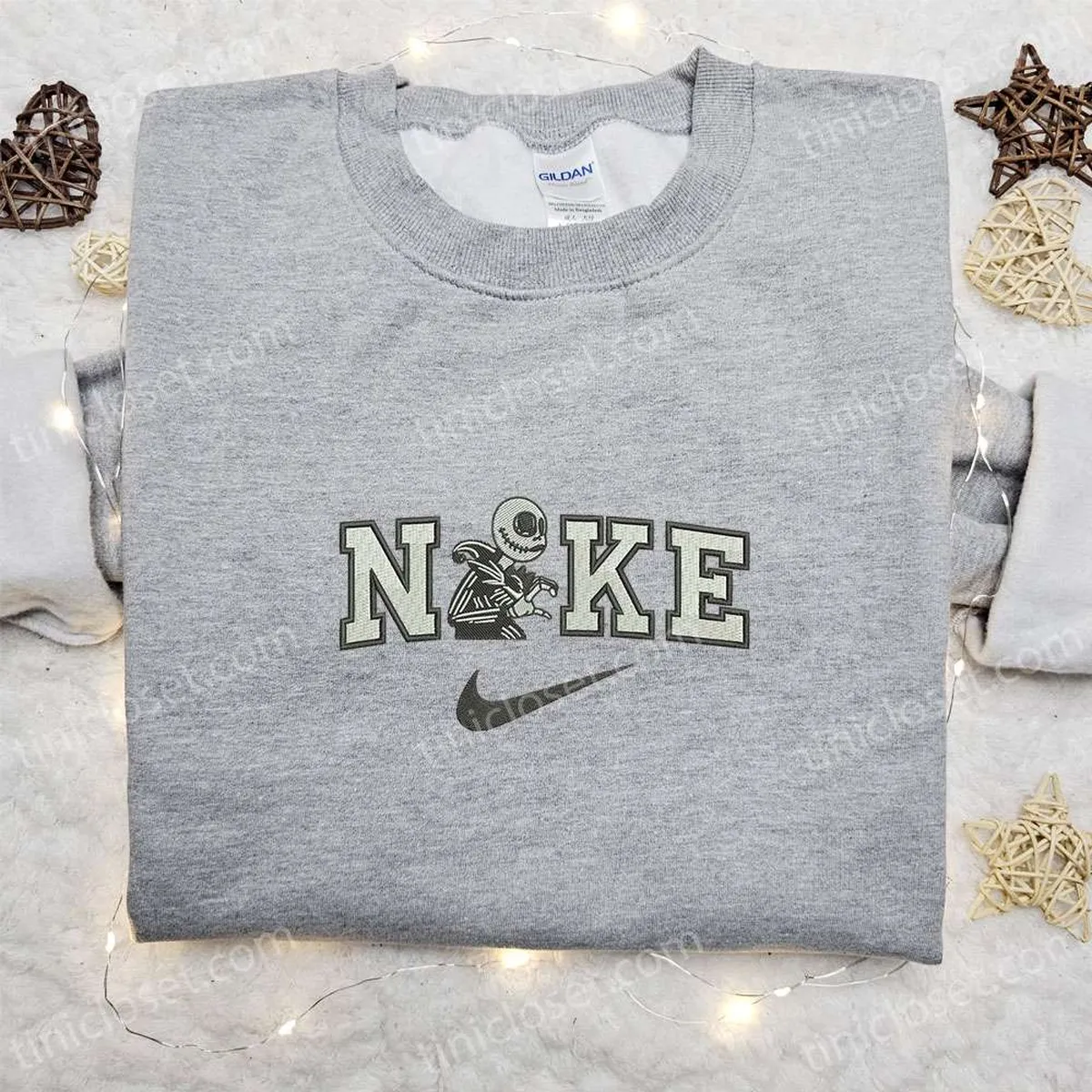 nike x jack skellington embroidered sweatshirt horror halloween embroidered shirt nike inspired embroidered t shirt yrfeo