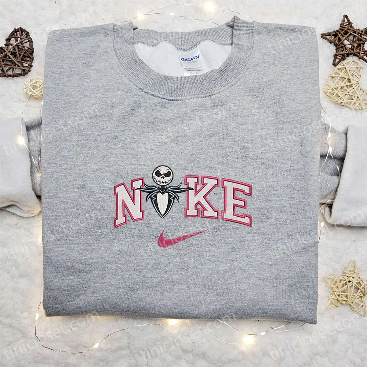 nike x jack skellington embroidered sweatshirt horror movie embroidered shirt the best halloween gift 3qobm