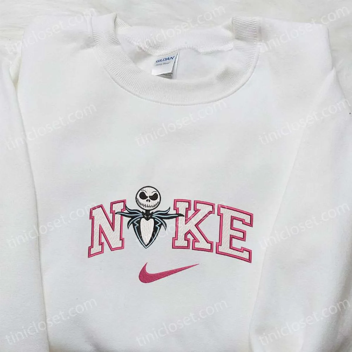 nike x jack skellington embroidered sweatshirt horror movie embroidered shirt the best halloween gift 9rpde