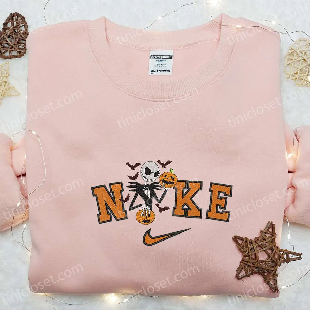 nike x jack skellington pumpkin halloween embroidered hoodie the nightmare before christmas embroidered t shirt nike inspired embroidered sweatshirt dluod