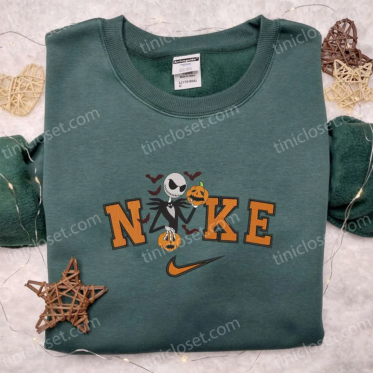nike x jack skellington pumpkin halloween embroidered hoodie the nightmare before christmas embroidered t shirt nike inspired embroidered sweatshirt gjg3m