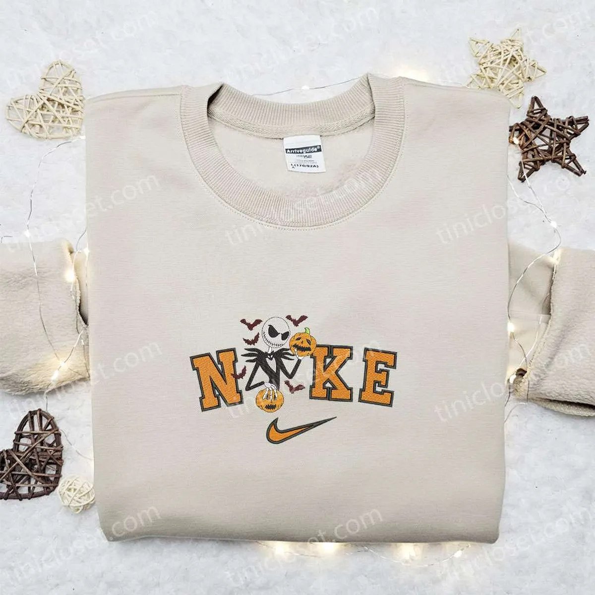 nike x jack skellington pumpkin halloween embroidered hoodie the nightmare before christmas embroidered t shirt nike inspired embroidered sweatshirt l3isd