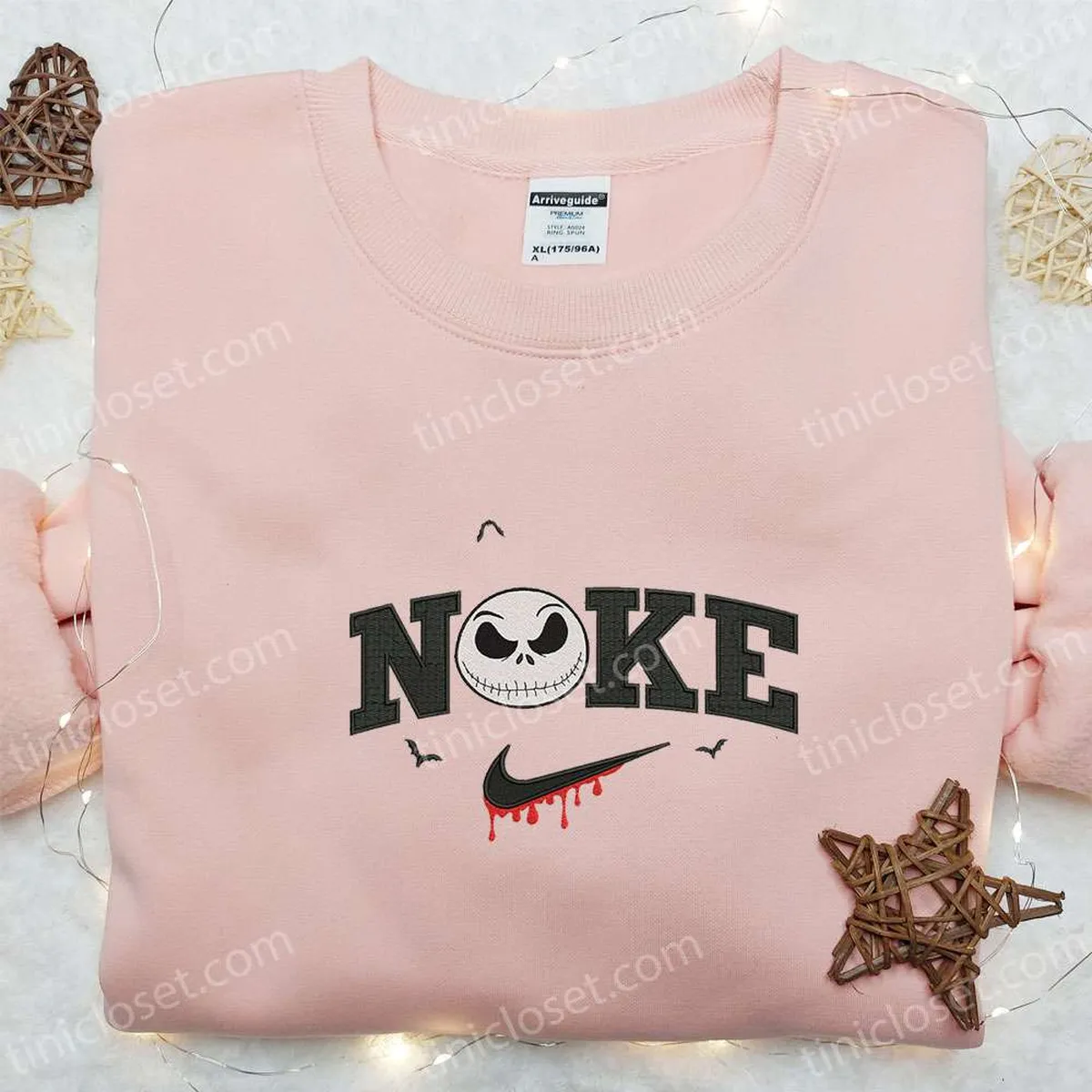 nike x jack skellington skull embroidered hoodie the nightmare before christmas characters embroidered t shirt nike inspired embroidered sweatshirt apqho