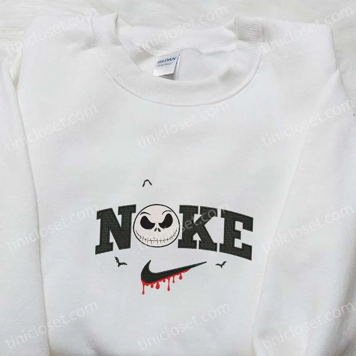 nike x jack skellington skull embroidered hoodie the nightmare before christmas characters embroidered t shirt nike inspired embroidered sweatshirt dnlhq