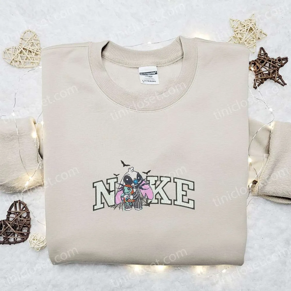 nike x jack skellington stitch embroidered sweatshirt disney halloween embroidered hoodie cool halloween embroidered shirt oaebb