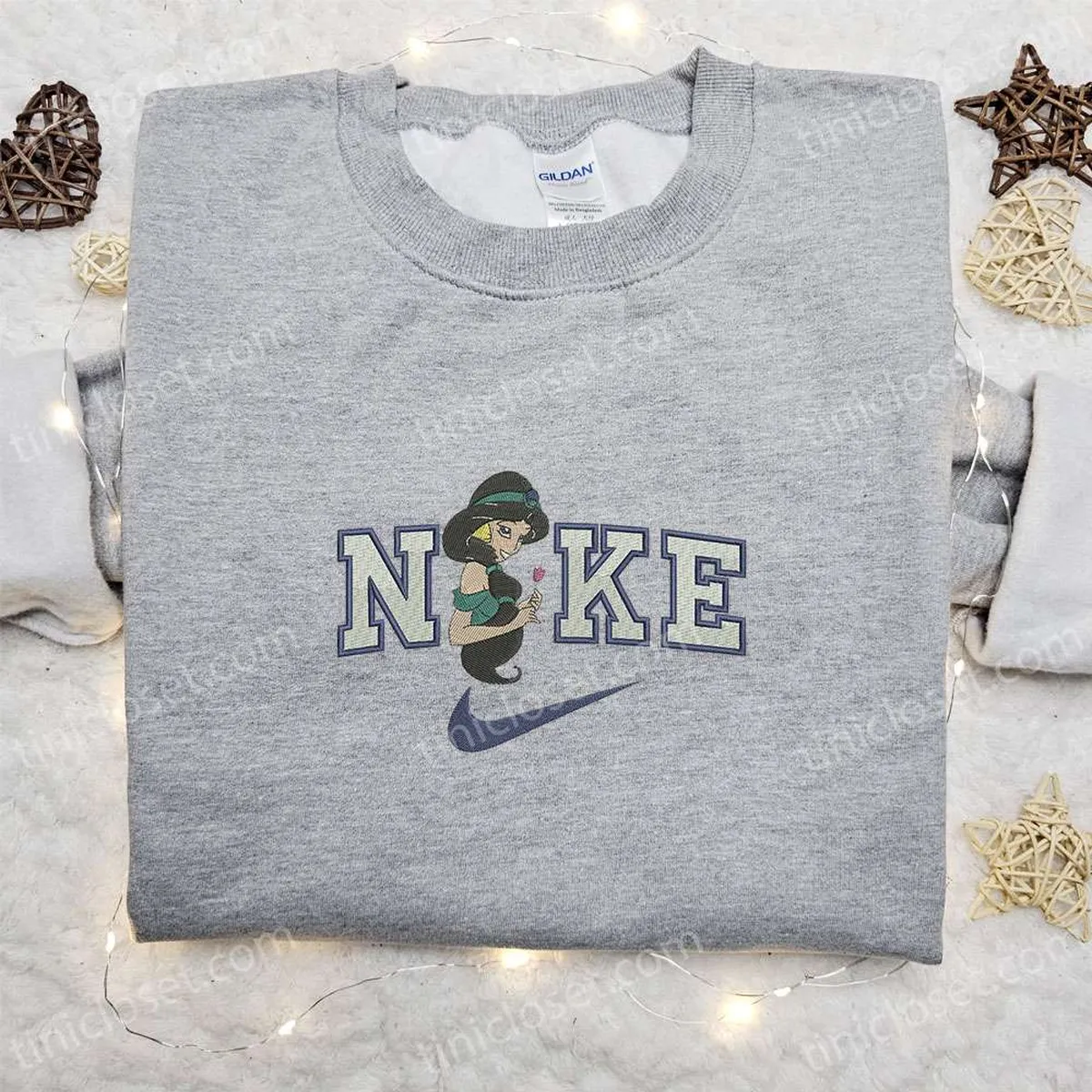 nike x jasmine princess embroidered sweatshirt walt disney embroidered shirt nike inspired embroidered t shirt