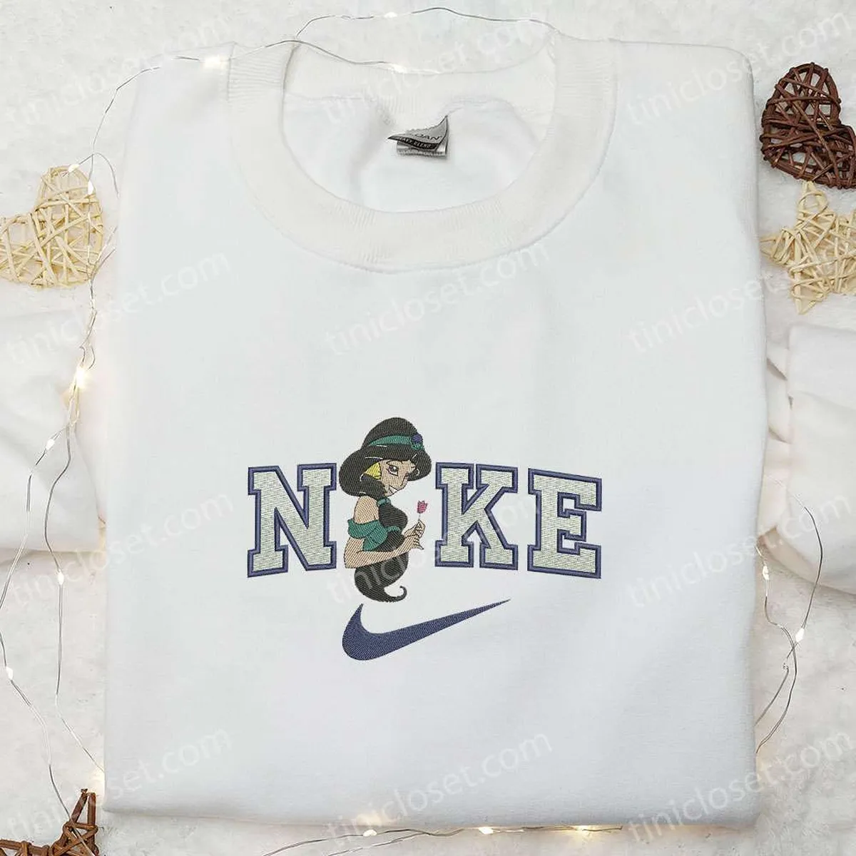 nike x jasmine princess embroidered sweatshirt walt disney embroidered shirt nike inspired embroidered t shirt