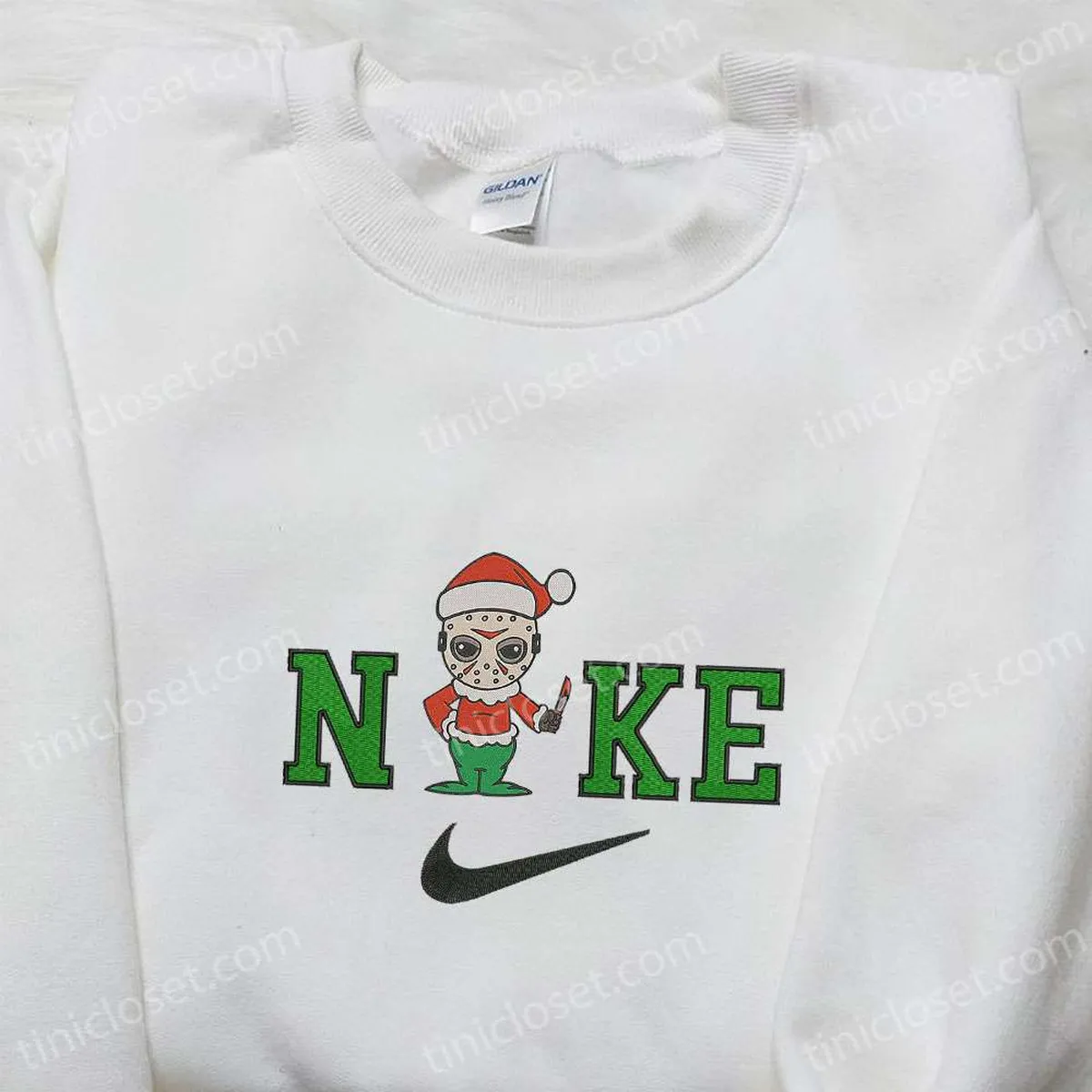 nike x jason voorhees christmas hat embroidered sweatshirt horror movie characters embroidered hoodie best christmas gifts for family 2onlk