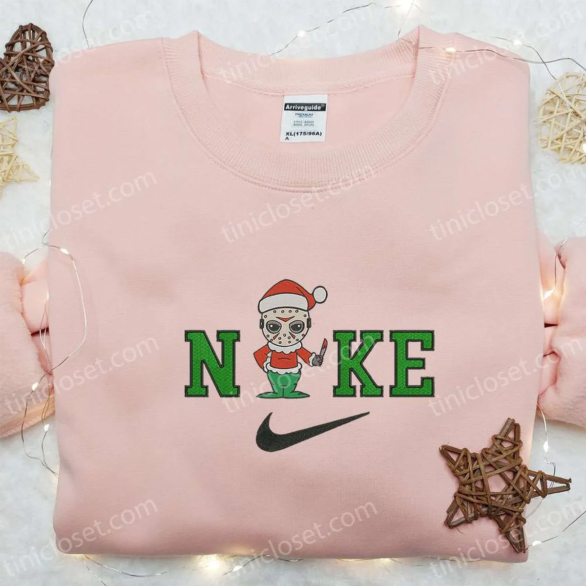 nike x jason voorhees christmas hat embroidered sweatshirt horror movie characters embroidered hoodie best christmas gifts for family ssizi