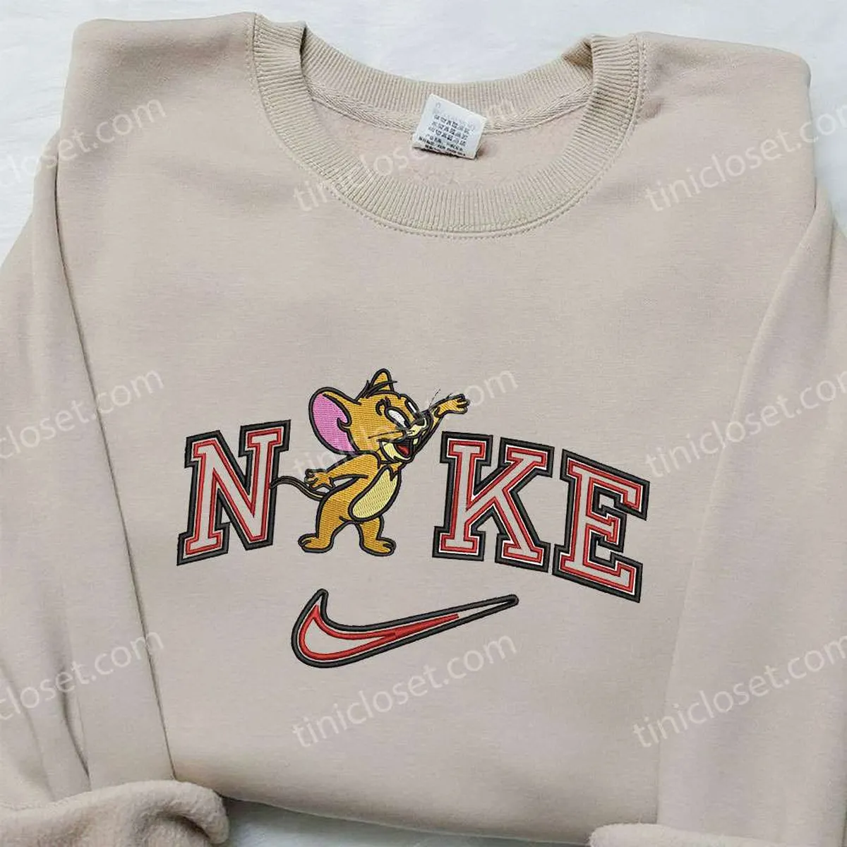 nike x jerry embroidered shirt cartoon embroidered shirt nike inspired embroidered shirt dgnde