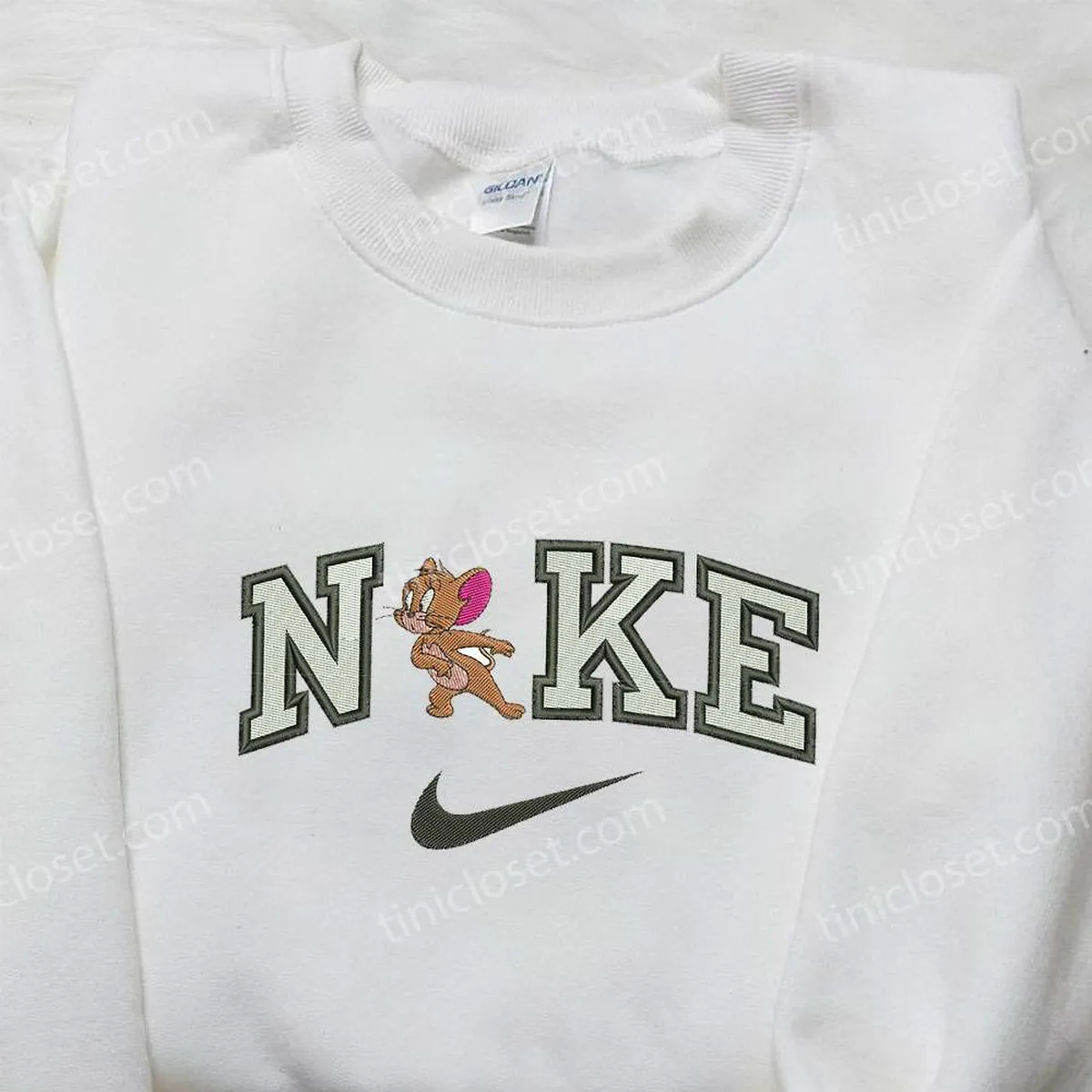 nike x jerry embroidered shirt cartoon embroidered shirt nike inspired embroidered shirt