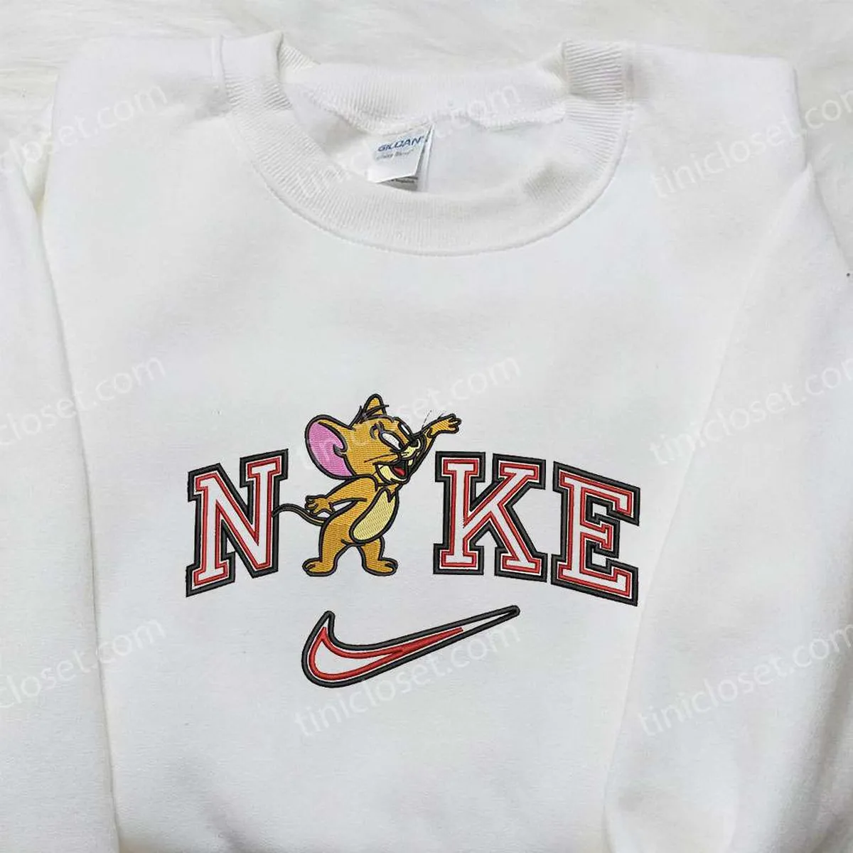 nike x jerry embroidered shirt cartoon embroidered shirt nike inspired embroidered shirt os0hs