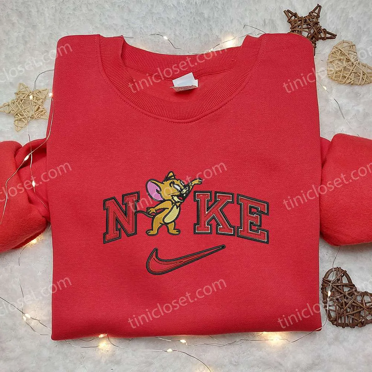 nike x jerry embroidered shirt cartoon embroidered shirt nike inspired embroidered shirt