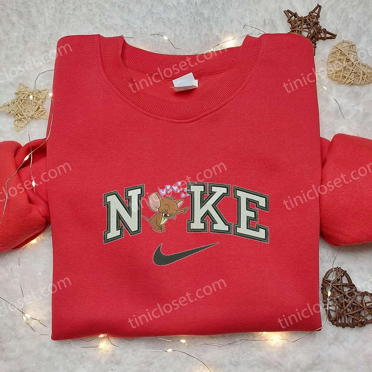 nike x jerry heart love embroidered shirt cartoon embroidered shirt best valentine day gifts 899ua