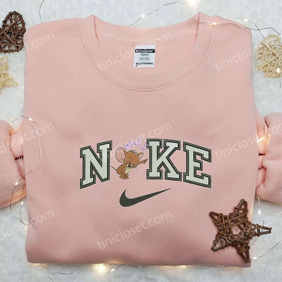 nike x jerry heart love embroidered shirt cartoon embroidered shirt best valentine day gifts ay3sq