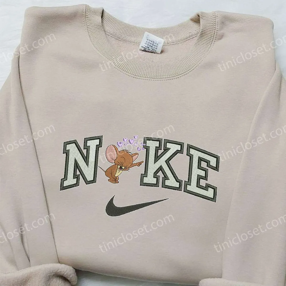 nike x jerry heart love embroidered shirt cartoon embroidered shirt best valentine day gifts psd66