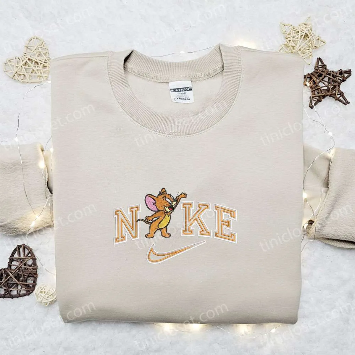 nike x jerry laughing cartoon embroidered sweatshirt warner bros characters embroidered shirt best birthday gift ideas for family qbvja