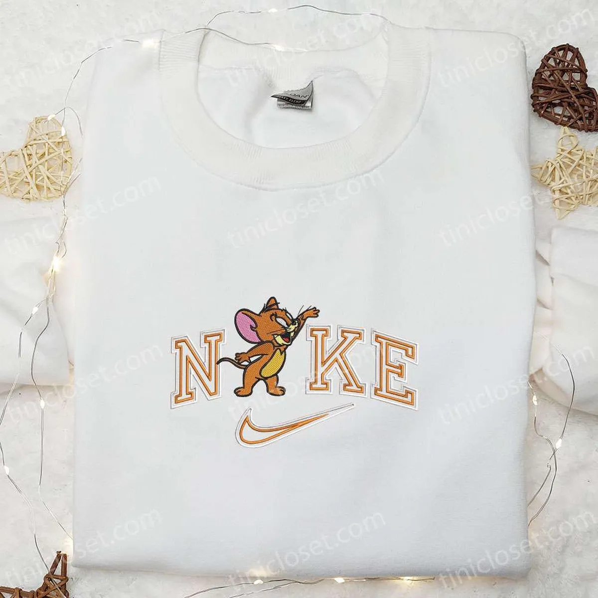 nike x jerry laughing cartoon embroidered sweatshirt warner bros characters embroidered shirt best birthday gift ideas for family