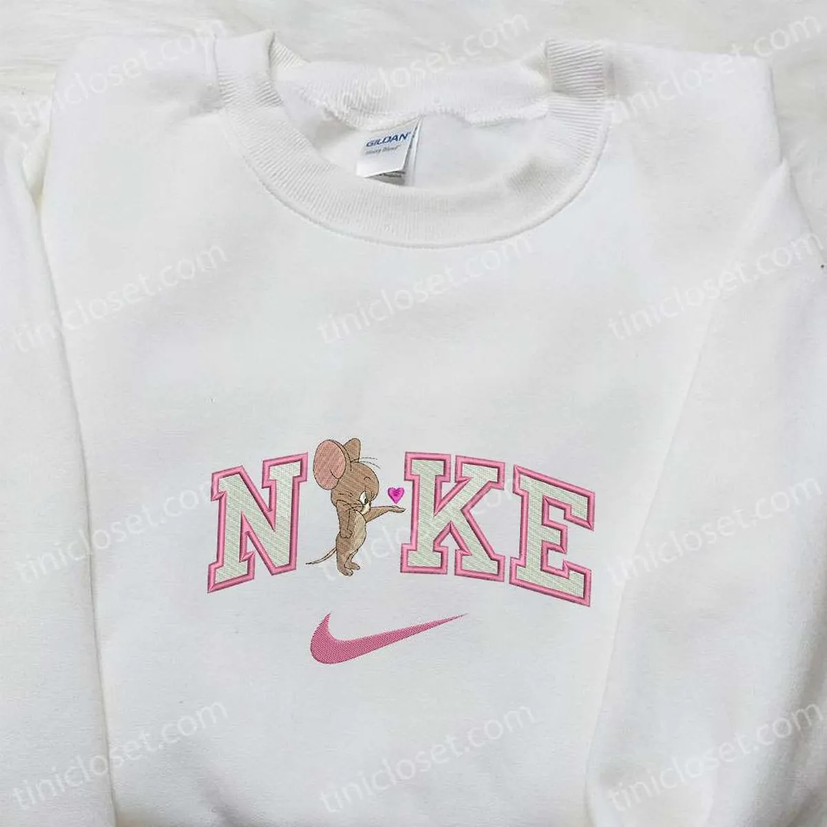 nike x jerry mouse heart embroidered sweatshirt valentineembroidered shirt nike inspired embroidered t shirt eilr0