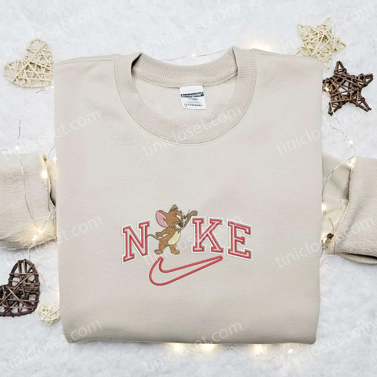 nike x jerry mouse hey embroidered sweatshirt cartoon embroidered shirt nike inspired embroidered t shirt gw2o1