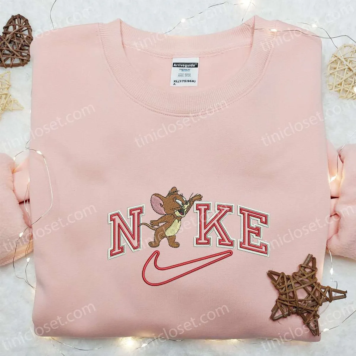 nike x jerry mouse hey embroidered sweatshirt cartoon embroidered shirt nike inspired embroidered t shirt hrqyw