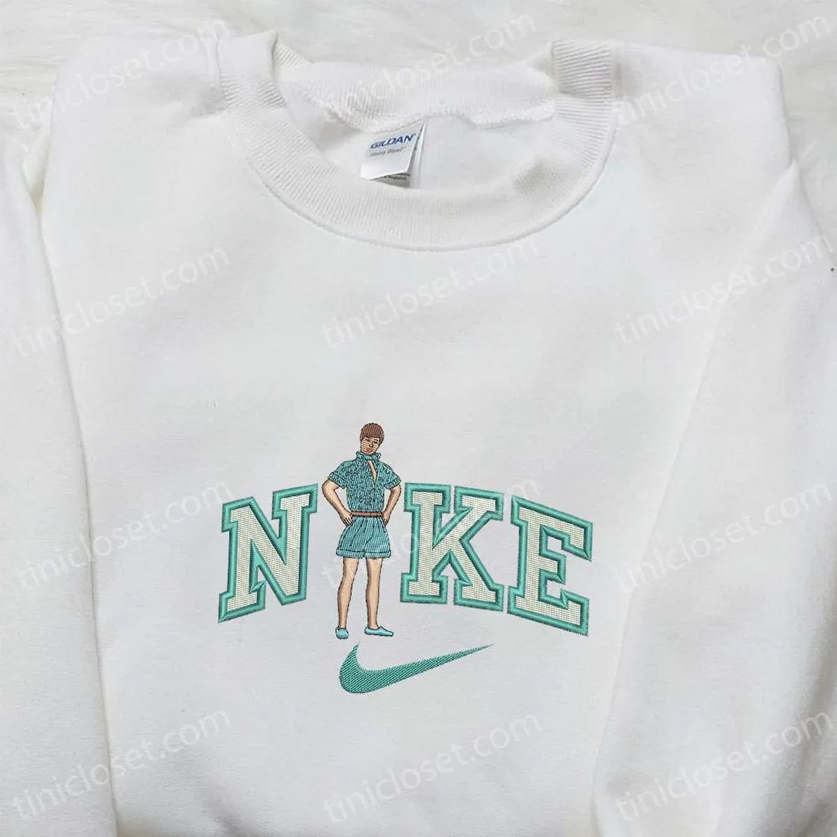 nike x ken toy embroidered sweatshirt cartoon barbie embroidered shirt nike inspired embroidered t shirt ouff8