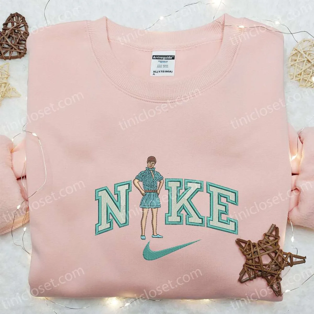 nike x ken toy embroidered sweatshirt cartoon barbie embroidered shirt nike inspired embroidered t shirt vwyke