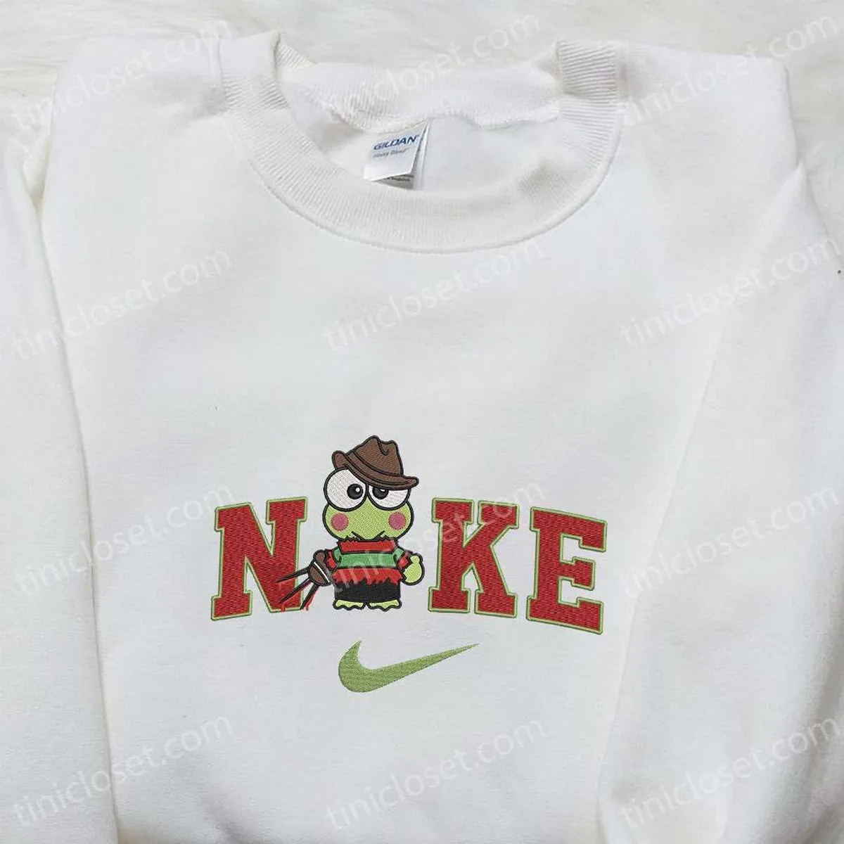 nike x keroppi freddy krueger embroidered hoodie custom nike embroidered sweatshirt best gifts for family raiud