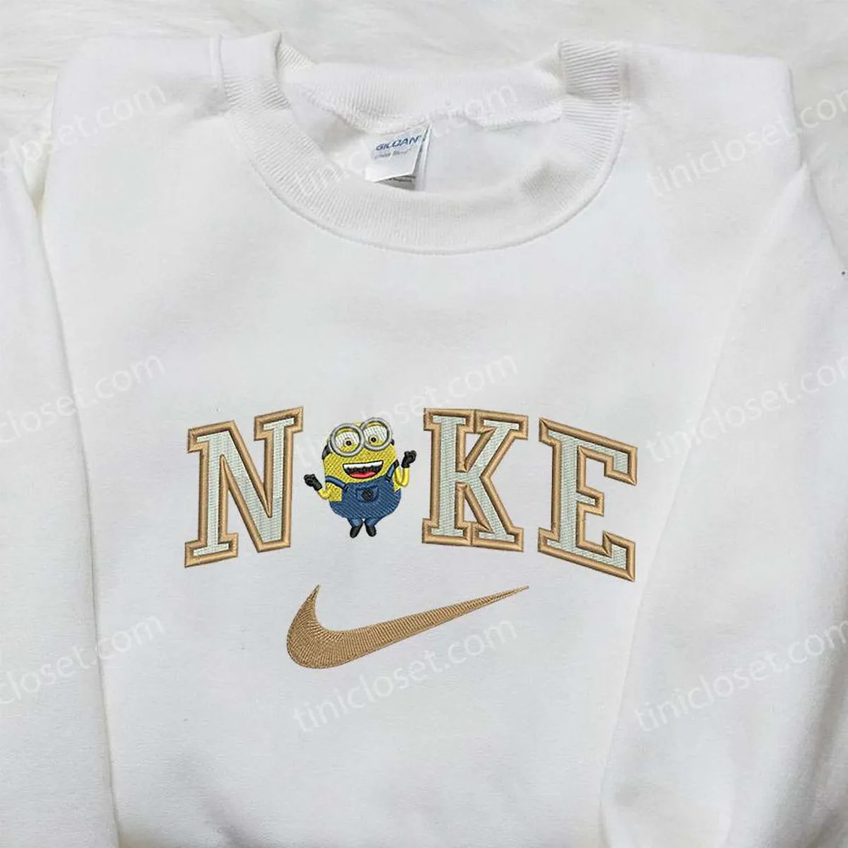 nike x kevin minion embroidered hoodie nike inspired embroidered sweatshirt cartoon inspired embroidered t shirt jj86a