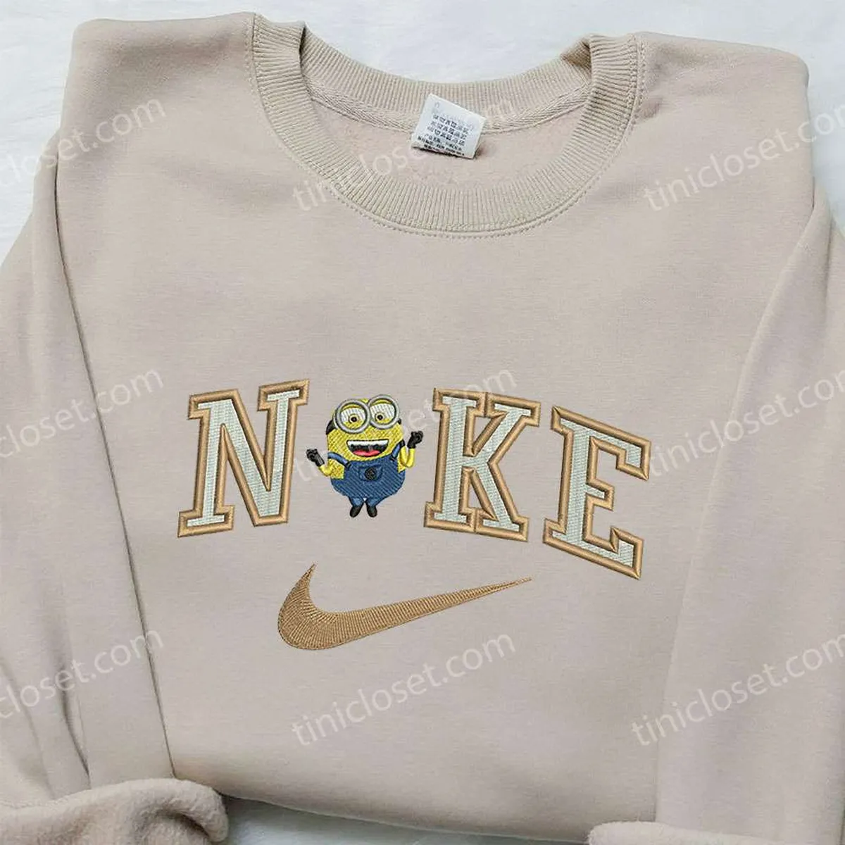nike x kevin minion embroidered hoodie nike inspired embroidered sweatshirt cartoon inspired embroidered t shirt kbmzh