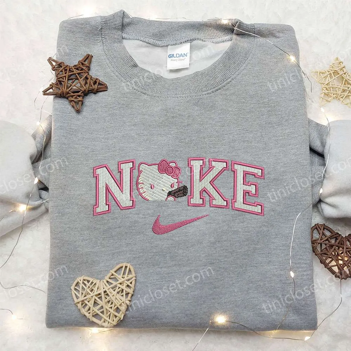 nike x kitty with gun embroidered shirt nike inspired embroidered shirt best gifts for family oo2ov
