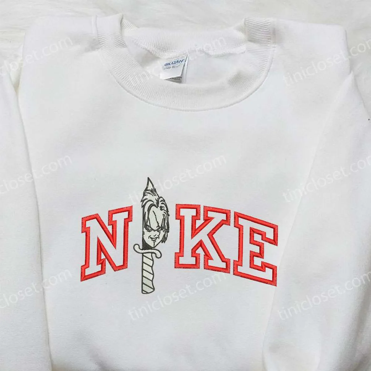 nike x knife chucky embroidered shirt halloween embroidered shirt nike inspired embroidered shirt isknm