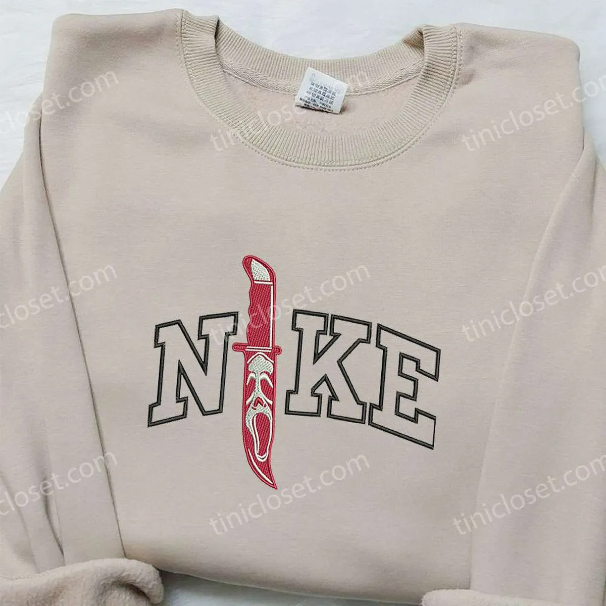 nike x knife ghost embroidered shirt nike inspired embroidered shirt halloween embroidered shirt mpbhb