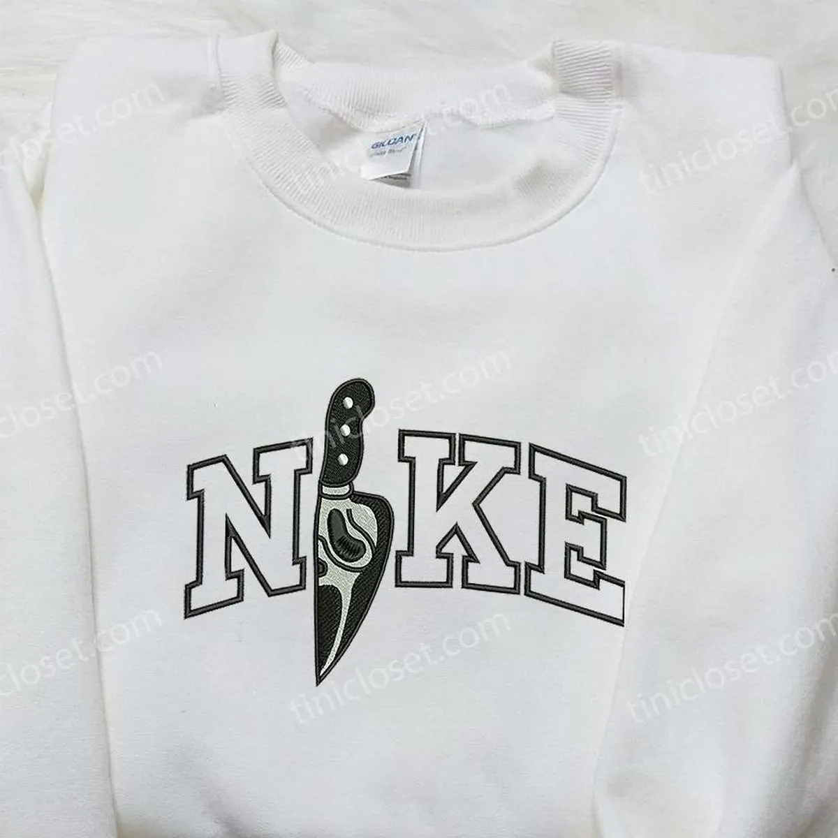 nike x knife scream embroidered shirt nike inspired embroidered shirt halloween embroidered shirt 7eoov