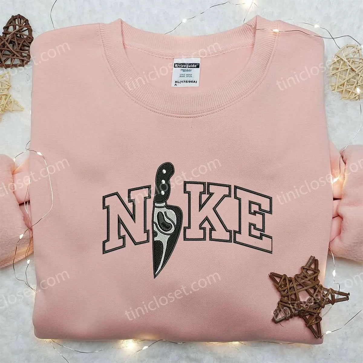 nike x knife scream embroidered shirt nike inspired embroidered shirt halloween embroidered shirt ttomh