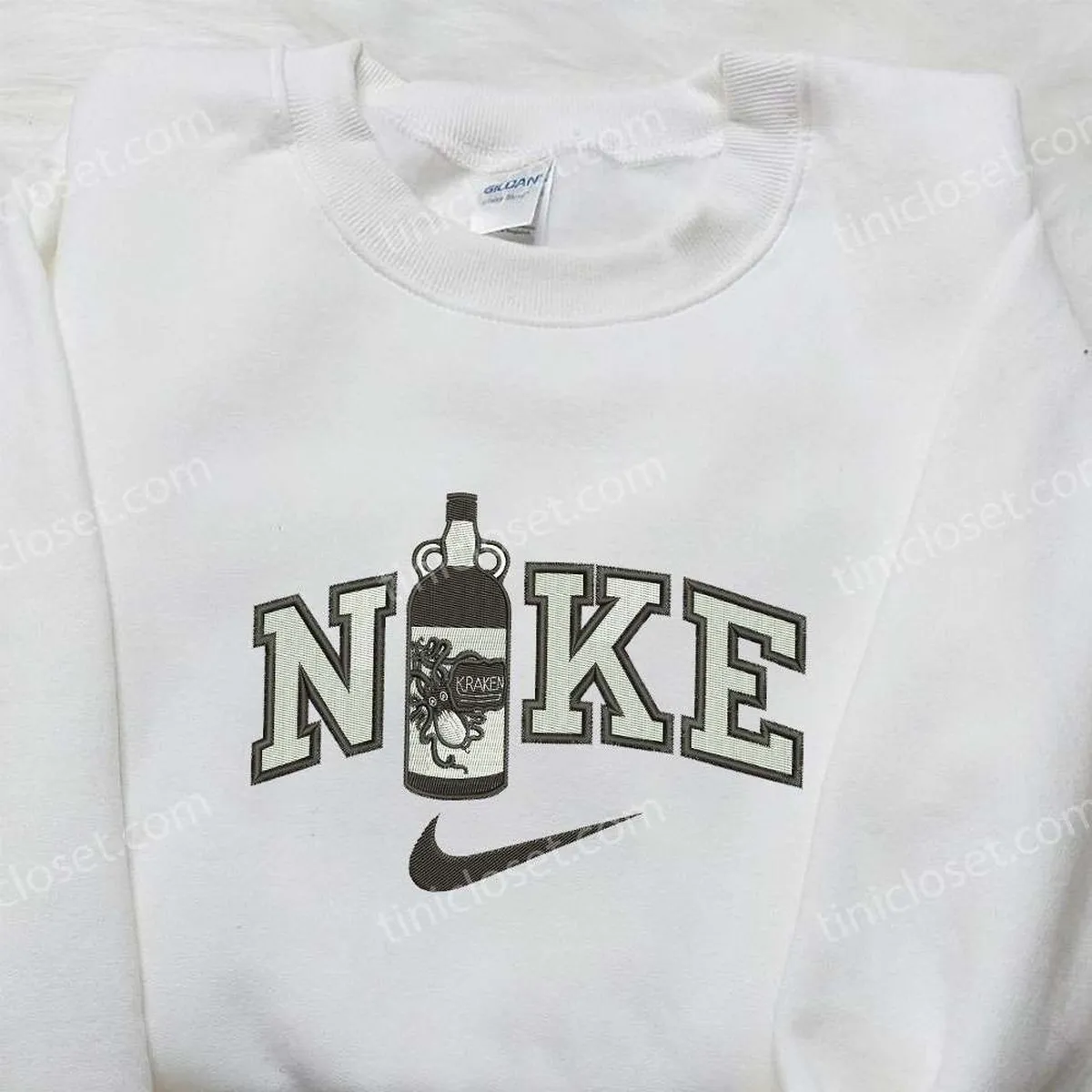 nike x kraken rum bottle embroidered shirt favor drinking embroidered shirt custom nike embroidered shirt lq5fb