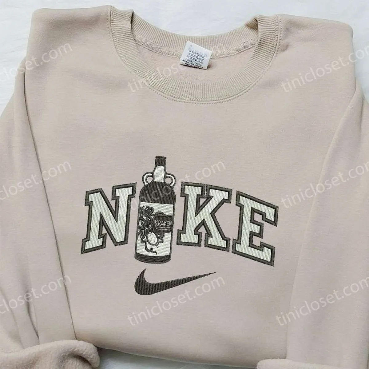 nike x kraken rum bottle embroidered shirt favor drinking embroidered shirt custom nike embroidered shirt