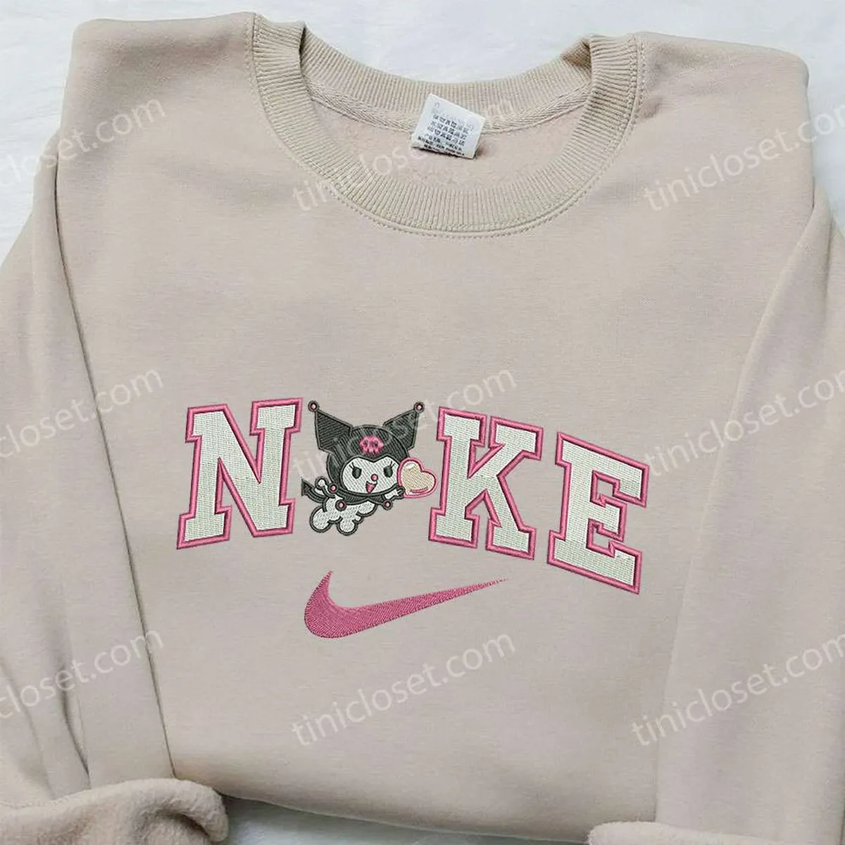 nike x kuromi embroidered shirt cartoon embroidered shirt custom nike embroidered shirt vellk