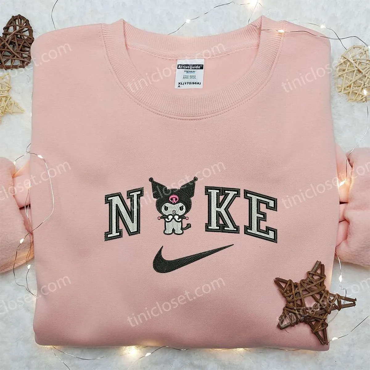 nike x kuromi embroidered shirt cartoon embroidered shirt nike inspired embroidered shirt