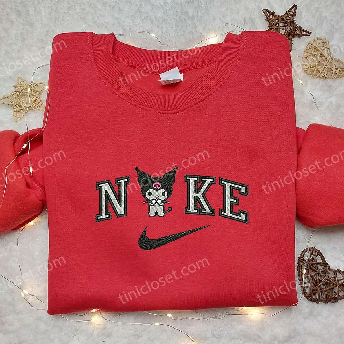 nike x kuromi embroidered shirt cartoon embroidered shirt nike inspired embroidered shirt tqblr