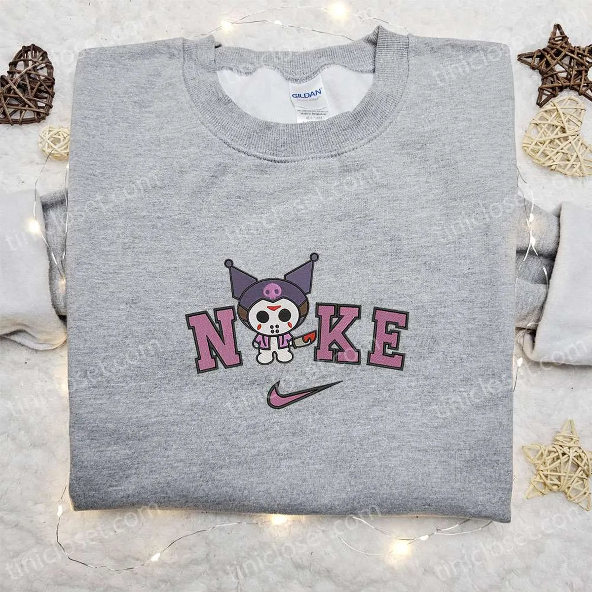nike x kuromi jason voorhees embroidered hoodie custom nike embroidered sweatshirt best gifts for family fle7c