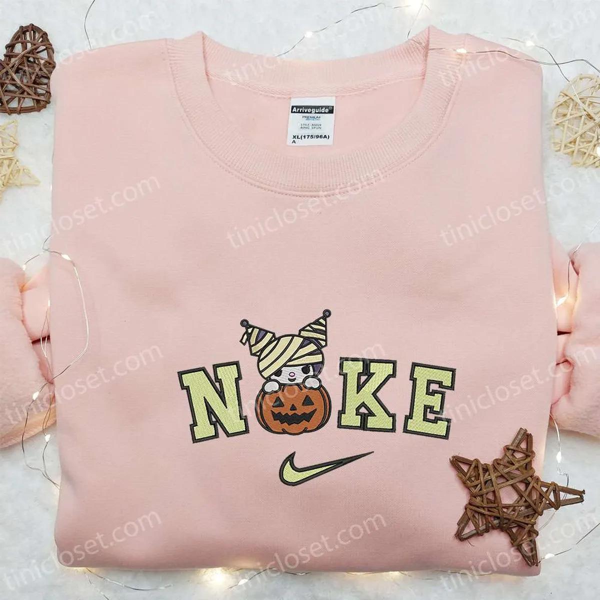 nike x kuromi mummy halloween pumpkin embroidered hoodie custom nike embroidered sweatshirt best gifts for family 378ak