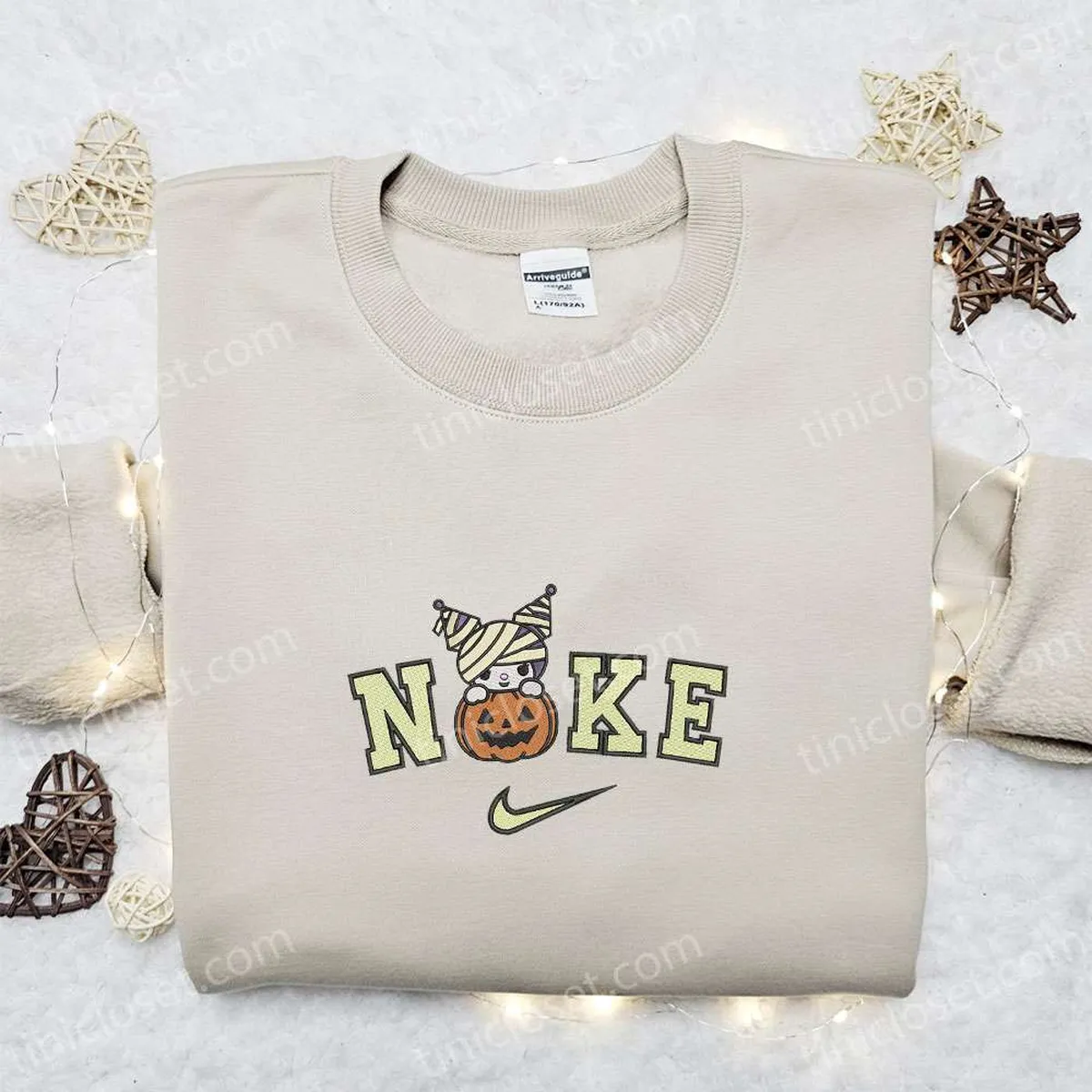 nike x kuromi mummy halloween pumpkin embroidered hoodie custom nike embroidered sweatshirt best gifts for family pzs5n