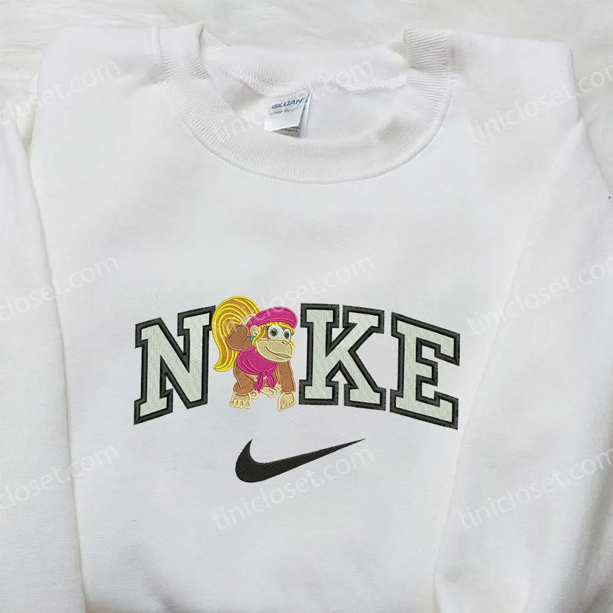 nike x lady kong embroidered shirt movie embroidered shirt nike inspired embroidered shirt